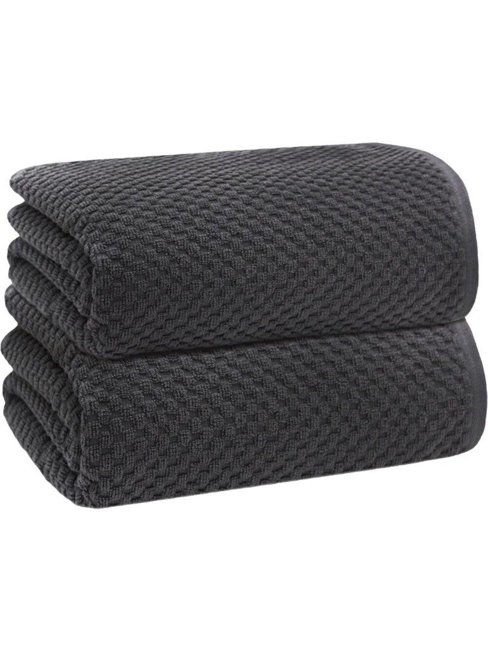 Luxurious Euro Spa Waffle Weave Bath Sheets - Set of 2 Soft Grey Towels